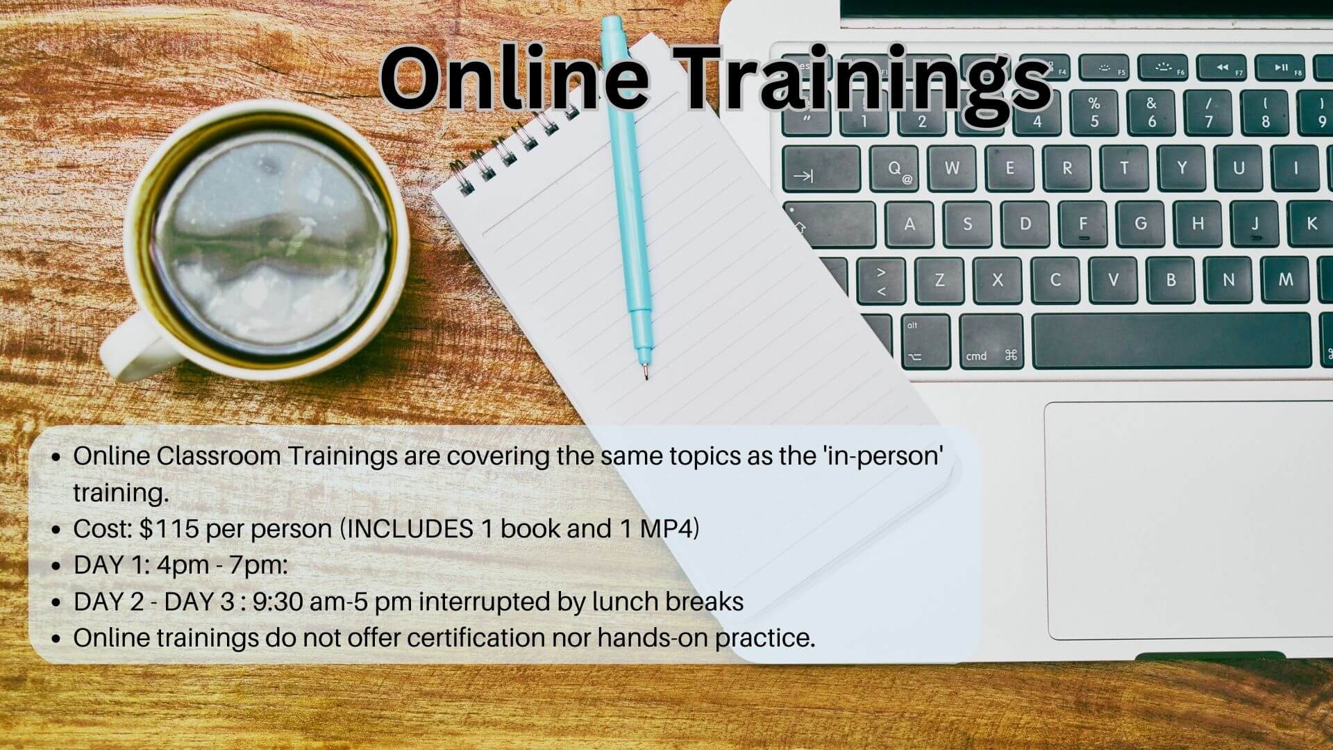 Online Zoom trainings